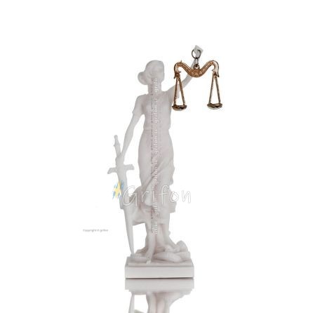 Θέμις: Τιτάνας, της ηθικής τάξης, καθώς και της εθιμοτυπίας 18εκ Ολόσωμο άγαλμα από αλάβαστρο, αρχαία Ελλάδα Αλαβάστρινα 1 - gri