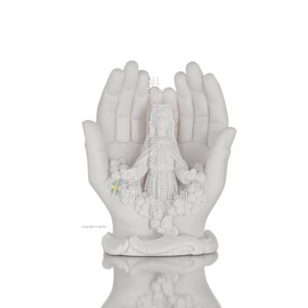 Virgin Mary the Virgin Mary or Theotokos in hands 14cm Full length alabaster statue Alabaster 1 - grifon.se 
