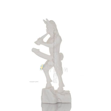 Pan or Panas: The Goat-footed God, protector of herdsmen, hunters, fishermen 18cm Full length alabaster statue Alabaster 1 - gri