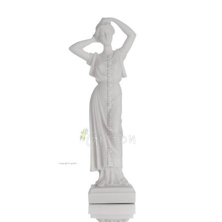 Tanagra of the Tanagraia Kores, Ancient Greek 25cm Full length alabaster statue, Ancient Greece Alabaster 1 - grifon.se