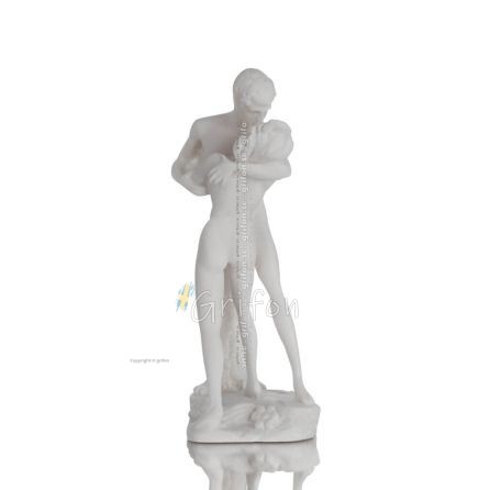 The kiss, couple, beloved, passionate 18cm Full length alabaster statue Alabaster 1 - grifon.se