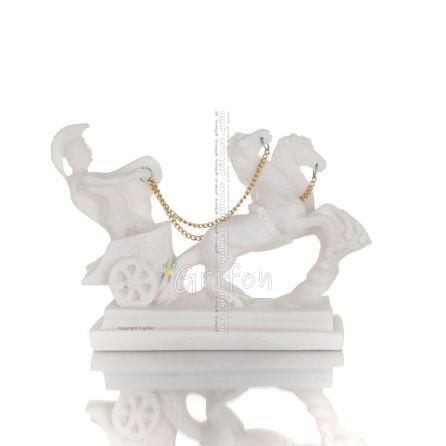 Chariot: War Horses or Horse Races 16cm Full Length Alabaster Statue, Ancient Greece Alabaster 1 - grifon.se