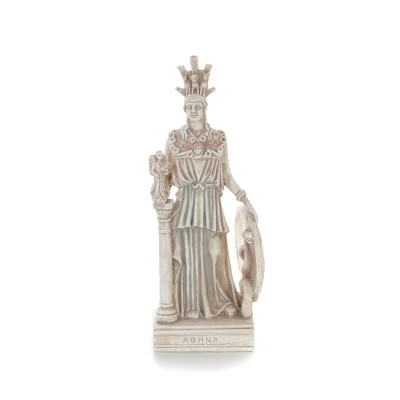 Athena or Athana or Athene: The goddess of wisdom, inspired by the artwork of Phidias, full-bodied statue made of plaster Plaste
