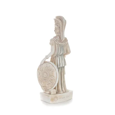 Athena eller Athana eller Athene: Vishetens gudinna, inspirerad av konstverket av Phidias, helfigursstaty gjord av gips Gyps, Po