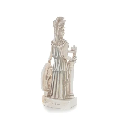 Athena or Athana or Athene: The goddess of wisdom, inspired by the artwork of Phidias, full-bodied statue made of plaster Plaste