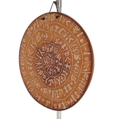 Phaistos Disc: The Unsolved Mystery Wall Hanging 24cm Dekorativ handgjord finish Vägghängande minoisk kultur Dekorativ keramik 2