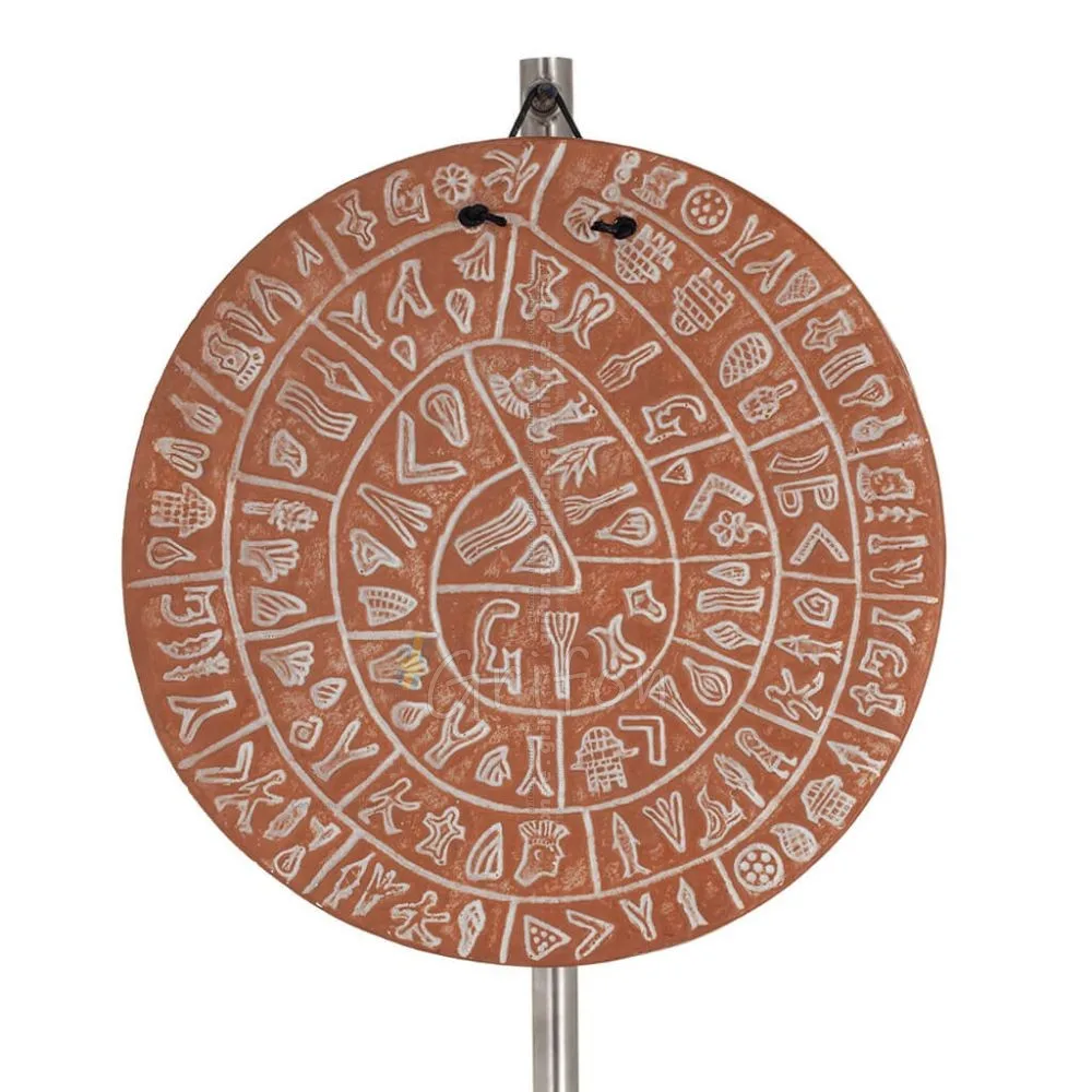 Phaistos Disc: The Unsolved Mystery Wall Hanging 21cm Dekorativ handgjord finish Vägghängande minoisk kultur Dekorativ keramik 1