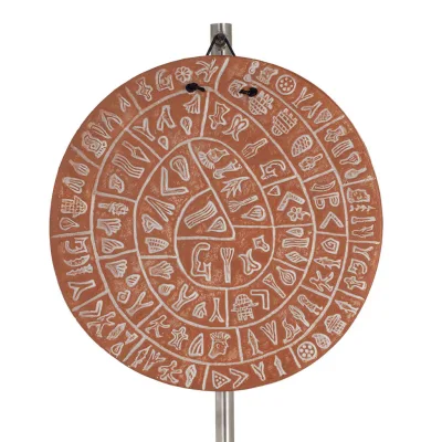 Phaistos Disc: The Unsolved Mystery Wall Hanging 21cm Dekorativ handgjord finish Vägghängande minoisk kultur Dekorativ keramik 1