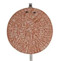 Phaistos Disc: The Unsolved Mystery Wall Hanging 21cm Dekorativ handgjord finish Vägghängande minoisk kultur Dekorativ keramik 1
