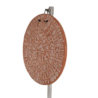 Phaistos Disc: The Unsolved Mystery Wall Hanging 21cm Dekorativ handgjord finish Vägghängande minoisk kultur Dekorativ keramik 2