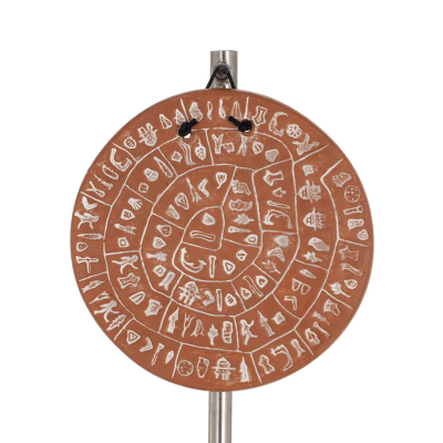 Phaistos Disc: The Unsolved Mystery Wall Hanging 13 cm Dekorativ handgjord finish Vägghängning Minoisk kultur Dekorativ keramik 