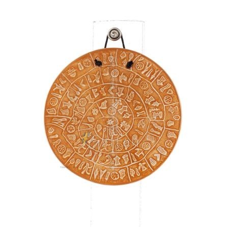 Phaistos Disc: The Unsolved Mystery, 13 cm dubbelsidig vÃ¤ggupphÃ¤ngning med handgjord finish, vÃ¤ggupphÃ¤ngning, minoisk kultur Dek