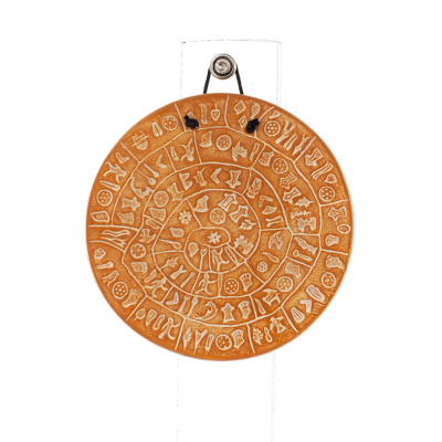 Phaistos Disc: The Unsolved Mystery, 13cm Double Sided Wall Hanging with Handcrafted Finish, Wall Hanging, Minoan Culture Decora