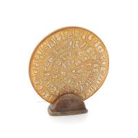 Phaistos Disc: The Unsolved Mystery, 15,5 cm dekorativ bas med handgjord finish, minoisk civilisation, antikens Grekland Dekorat