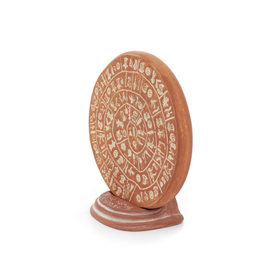 Phaistos Disc: The Unsolved Mystery, 13,5 cm dekorativ bas med handgjord finish, minoisk civilisation, antikens Grekland Dekorat