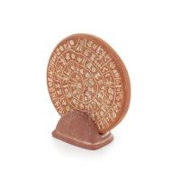 Phaistos Disc: The Unsolved Mystery, 13,5 cm dekorativ bas med handgjord finish, minoisk civilisation, antikens Grekland Dekorat