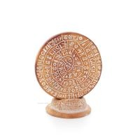 Phaistos Disc: The Unsolved Mystery, pÃ¥ 11 cm dekorativ bas med handgjord finish, minoisk civilisation, antikens Grekland Dekora