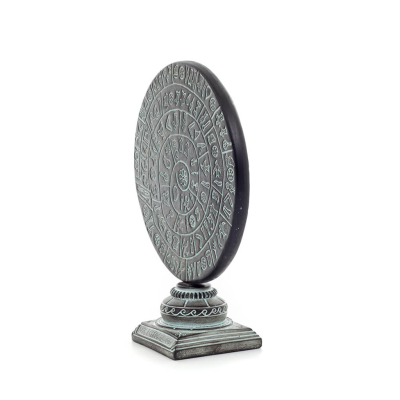 Phaistos Disc: The Unsolved Mystery, on capital base 27x22cm decorative with Handmade finish, Minoan civilization Decorative Cer