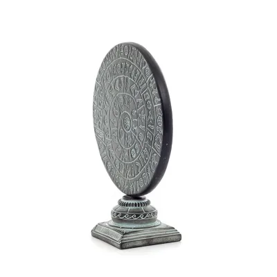 Phaistos Disc: The Unsolved Mystery, on capital base 27x22cm decorative with Handmade finish, Minoan civilization Decorative Cer