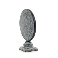 Phaistos Disc: The Unsolved Mystery, pÃ¥ kapitalbas 27x22cm dekorativ med handgjord finish, minoisk civilisation Dekorativ kerami