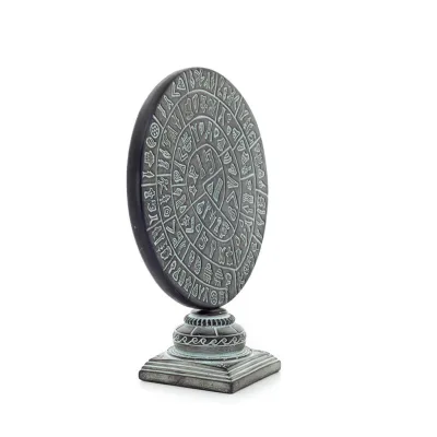 Phaistos Disc: The Unsolved Mystery, på kapitalbas 27x22cm dekorativ med handgjord finish, minoisk civilisation Dekorativ kerami