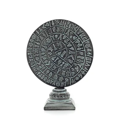 Phaistos Disc: The Unsolved Mystery, på kapitalbas 27x22cm dekorativ med handgjord finish, minoisk civilisation Dekorativ kerami