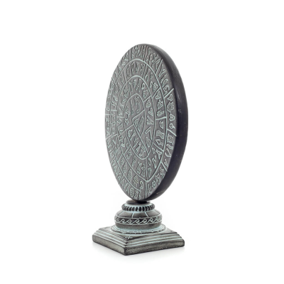 Phaistos Disc: The Unsolved Mystery, on capital base 27x22cm decorative with Handmade finish, Minoan civilization Decorative Cer