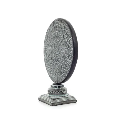 Phaistos Disc: The Unsolved Mystery, on capital base 27x22cm decorative with Handmade finish, Minoan civilization Decorative Cer
