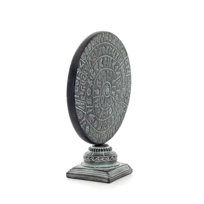 Phaistos Disc: The Unsolved Mystery, på kapitalbas 27x22cm dekorativ med handgjord finish, minoisk civilisation Dekorativ kerami