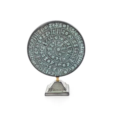 Phaistos Disc: The Unsolved Mystery, baserad på Kreta 10x8cm dekorativ med handgjord finish, minoisk civilisation Dekorativ kera