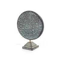 Phaistos Disc: The Unsolved Mystery, baserad pÃ¥ Kreta 10x8cm dekorativ med handgjord finish, minoisk civilisation Dekorativ kera