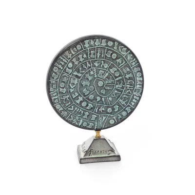 Phaistos Disc: The Unsolved Mystery, baserad på Kreta 10x8cm dekorativ med handgjord finish, minoisk civilisation Dekorativ kera
