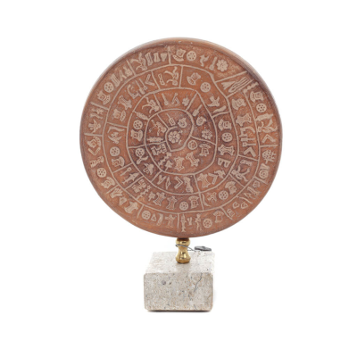 Phaistos Disc: The Unsolved Mystery, med marmor 19x16cm dekorativ med handgjord finish, minoisk civilisation Dekorativ keramik 1