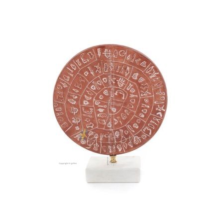 Phaistos Disc: The Unsolved Mystery, med marmor 17x14cm dekorativ med handgjord finish, minoisk civilisation Dekorativ keramik 1