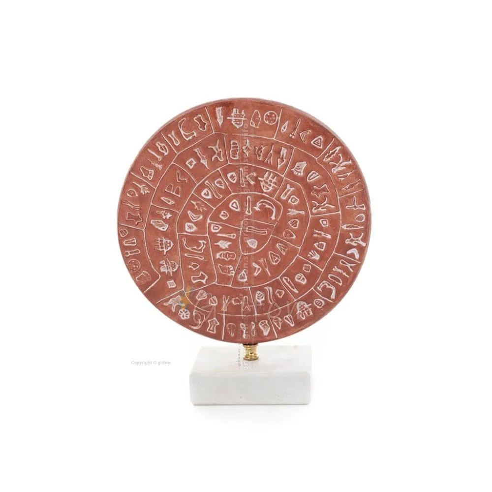Phaistos Disc: The Unsolved Mystery, with marble 17x14cm decorative with Handmade finish, Minoan civilization Decorative Ceramic