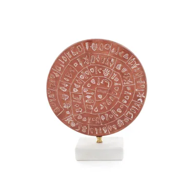 Phaistos Disc: The Unsolved Mystery, med marmor 17x14cm dekorativ med handgjord finish, minoisk civilisation Dekorativ keramik 1