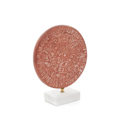 Phaistos Disc: The Unsolved Mystery, med marmor 17x14cm dekorativ med handgjord finish, minoisk civilisation Dekorativ keramik 3