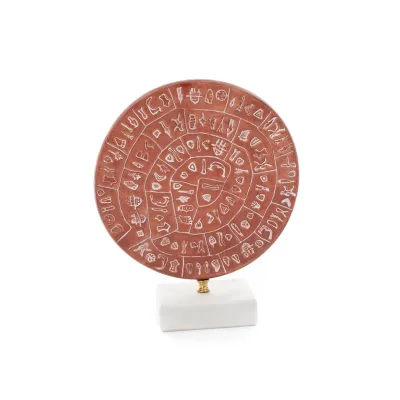 Phaistos Disc: The Unsolved Mystery, med marmor 17x14cm dekorativ med handgjord finish, minoisk civilisation Dekorativ keramik 5