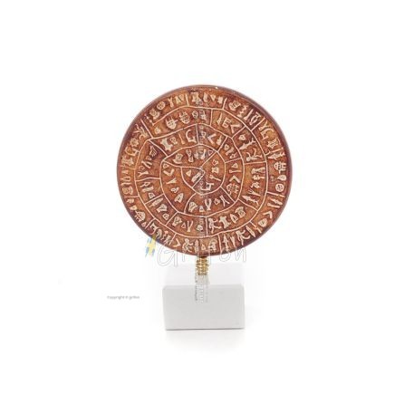 Phaistos Disc: The Unsolved Mystery, with marble 15x12cm decorative with Handmade finish, Minoan civilization Decorative Ceramic