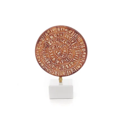 Phaistos Disc: The Unsolved Mystery, with marble 15x12cm decorative with Handmade finish, Minoan civilization Decorative Ceramic