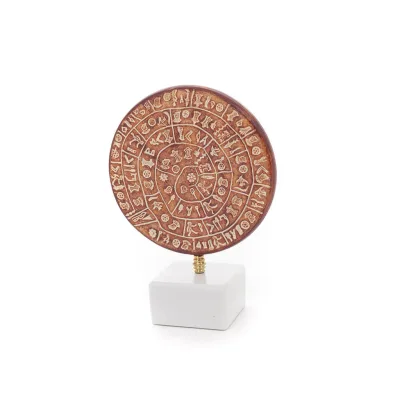 Phaistos Disc: The Unsolved Mystery, with marble 15x12cm decorative with Handmade finish, Minoan civilization Decorative Ceramic