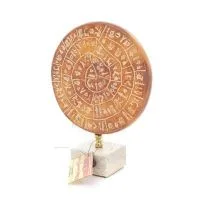 Phaistos Disc: The Unsolved Mystery, with marble 13x10cm decorative with Handmade finish, Minoan civilization Decorative Ceramic