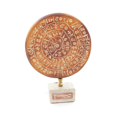 Phaistos Disc: The Unsolved Mystery, med marmor 13x10cm dekorativ med handgjord finish, minoisk civilisation Dekorativ keramik 6