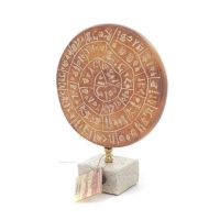 Phaistos Disc: The Unsolved Mystery, baserad pÃ¥ Kreta 18x14cm dekorativ med handgjord finish, minoisk civilisation Dekorativ ker