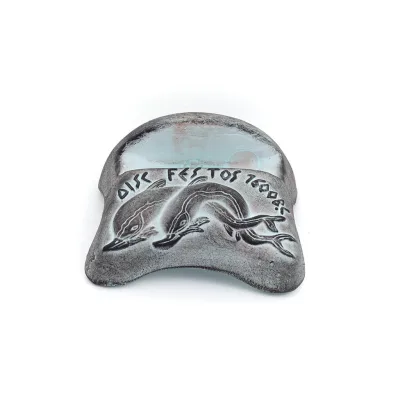 Phaistos Dolphin Disc Base large 5x10cm decorative with Handmade finish, For 431232, 431233, 431234 Decorative Ceramics 5 - grif