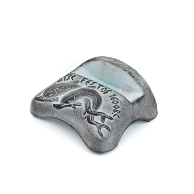 Phaistos Dolphin Disc Base stor 5x10cm dekorativ med handgjord finish, FÃ¶r 431232, 431233, 431234 Dekorativ keramik 6 - grifon.s