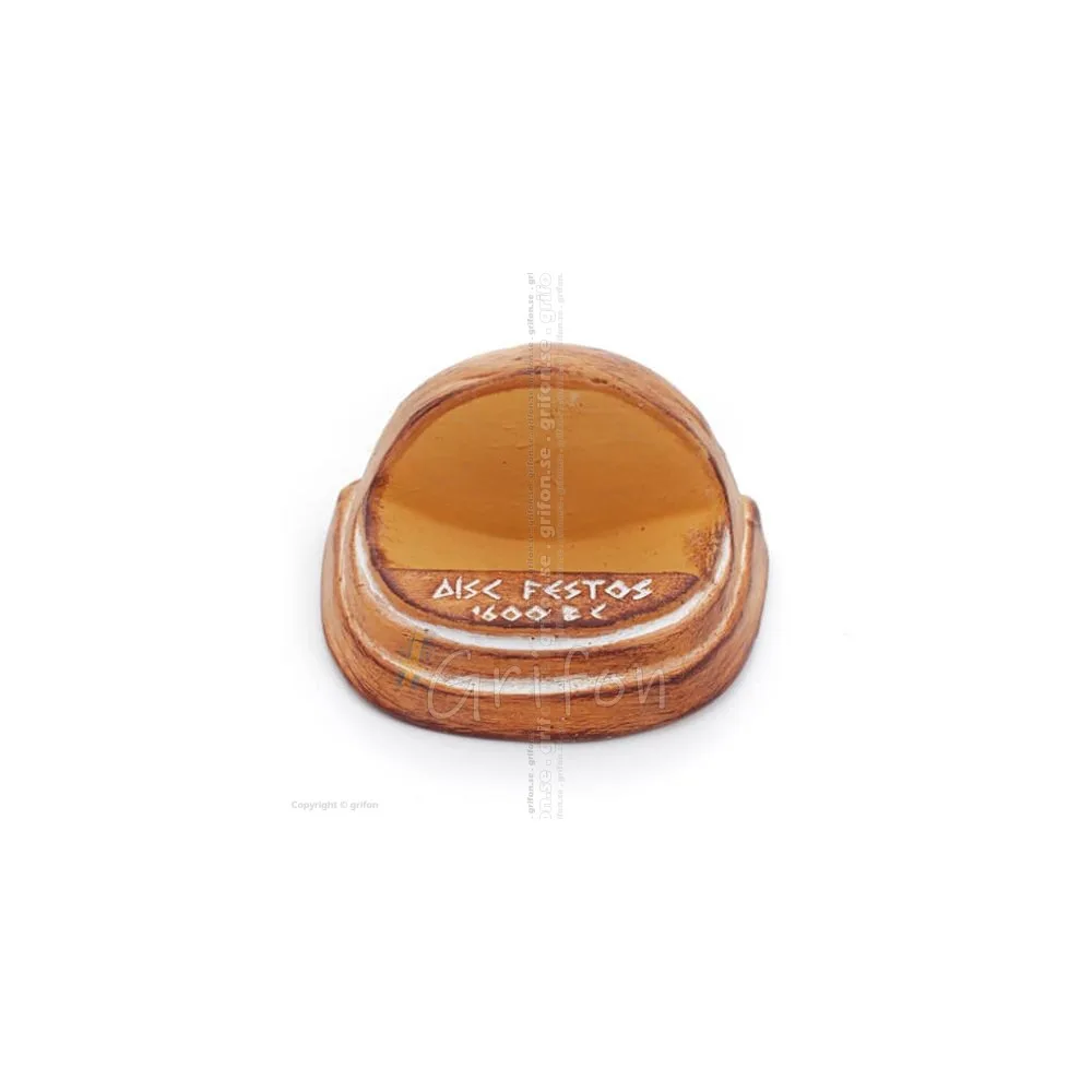 Phaistos Disc Base 3,5x6cm dekorativ med handgjord finish, för 431234 och 431235 Dekorativ keramik 1 - grifon.se 