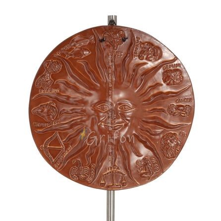 Sun with Zodiac 24cm ceramic decoration with Handmade finish Decorative Ceramics 1 - grifon.se