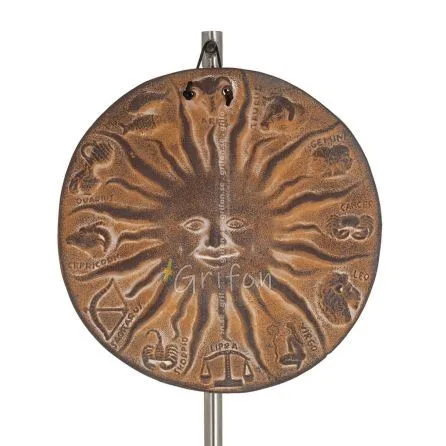Sol med stjärnkrets 19cm keramisk dekoration med handgjord finish Dekorativ keramik 1 - grifon.se 