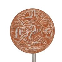 VÃ¤gghÃ¤ngande tallrik 14cm prefekturer pÃ¥ Kreta, dekorativ med handgjord finish, vÃ¤ggmonterad Dekorativ keramik 1 - grifon.se 